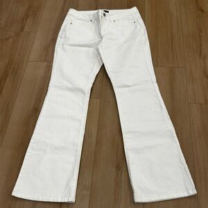 White House Black Market White Wide-Leg Flare Jeans